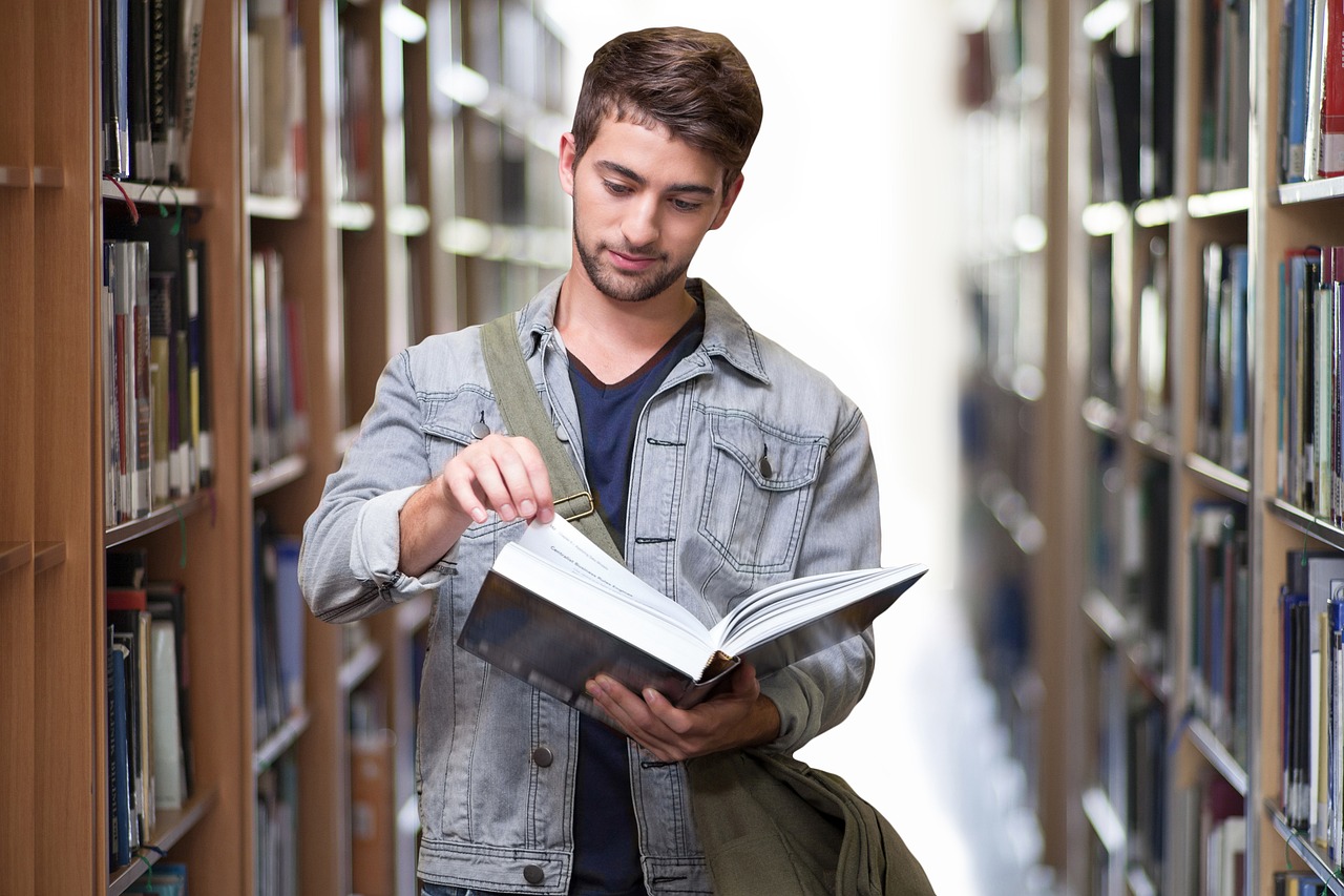Student holding books